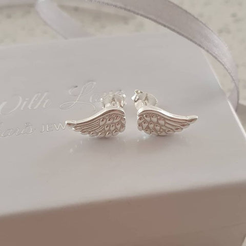 Silver wing earrings