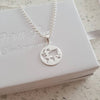 Sterling silver world earth necklace