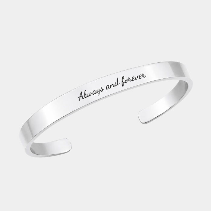 CALAH SILVER PERSONALISED CUFF BANGLE (READY IN 3 DAYS)