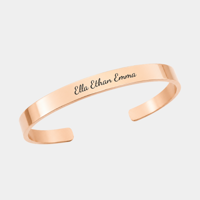 CALAH ROSE GOLD PERSONALISED CUFF BANGLE (READY IN 3 DAYS)