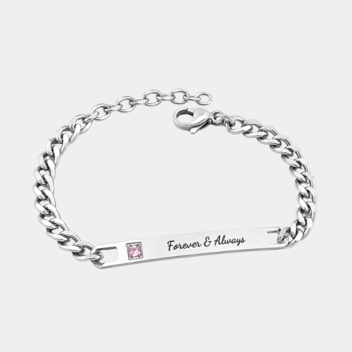ARMANI PERSONALISED PINK CZ BRACELET (READY IN 3 DAYS)