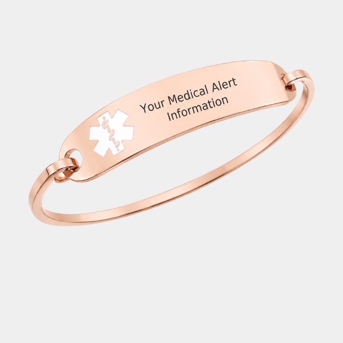 MADDISON ROSE GOLD PERSONALISED MEDICAL ALERT BANGLE