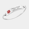 MADDISON SILVER PERSONALISED MEDICAL ALERT BANGLE