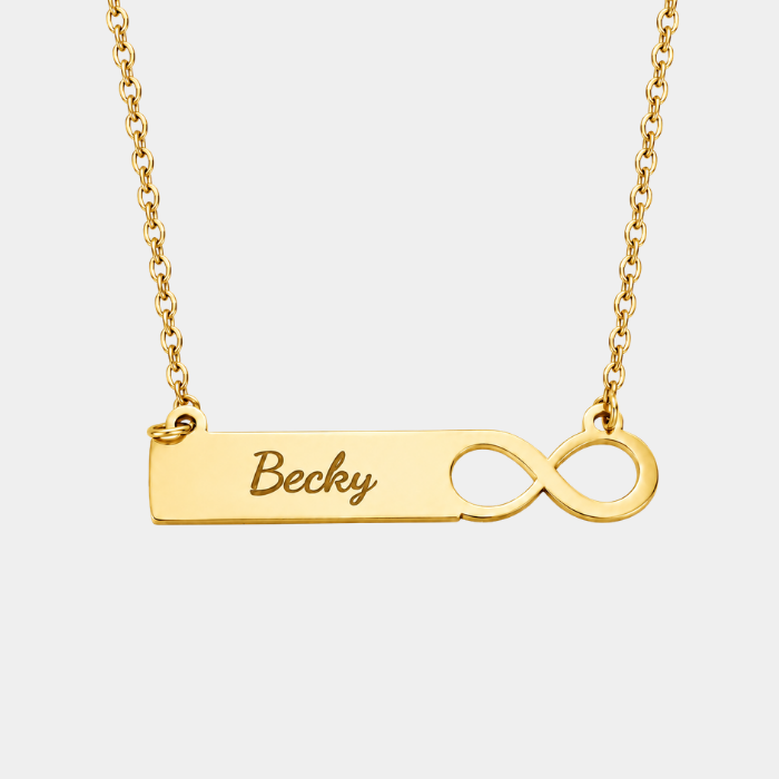 ELSA PERSONALISED INFINITY BAR NECKLACE (READY IN 3 DAYS)