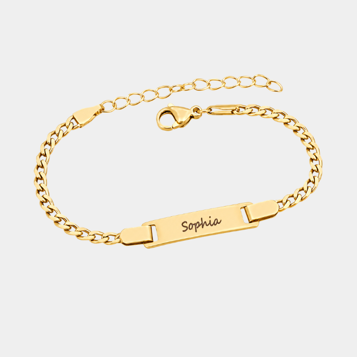 CAITLIN PERSONALISED ID GOLD BRACELET(READY IN 3 DAYS)