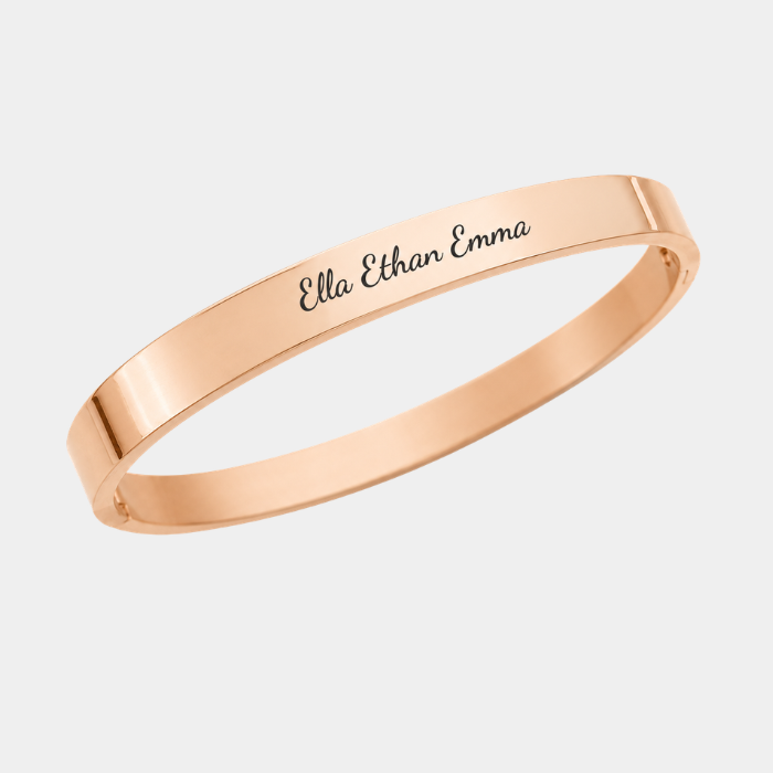 KIERA PERSONALISED ROSE GOLD BANGLE (READY IN 3 DAYS)