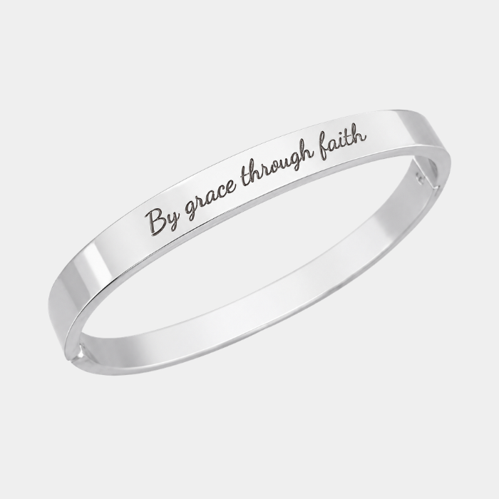 KIERA PERSONALISED SILVER BANGLE (READY IN 3 DAYS)