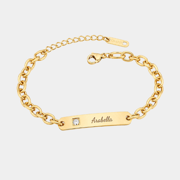 GIANNA GOLD PERSONALISED CZ ID BRACELET (READY IN 3 DAYS)