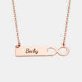 ELSA PERSONALISED ROSE GOLD INFINITY BAR NECKLACE (READY IN 3 DAYS)