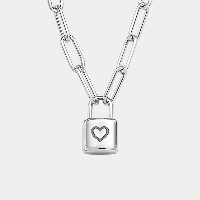 ISLA PERSONALISED SILVER LOCK INITIAL NECKLACE (READY IN 3 DAYS)