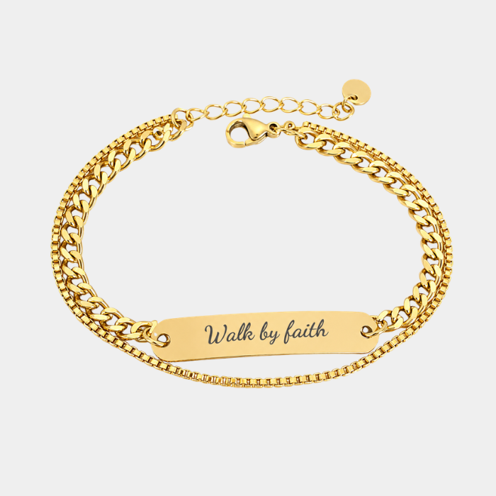 SHAMIRA PERSONALISED GOLD LAYERED BRACELET (READY IN 3 DAYS)
