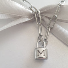 NEW ARRIVAL Isla Personalized Lock Initial Necklace Stainless Steel (READY IN 3 DAYS!)