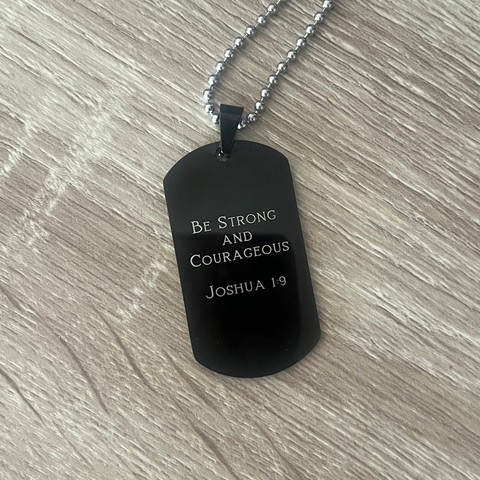 Bruno Men's Dogtag, Black Stainless Steel (READY IN 3 DAYS!)