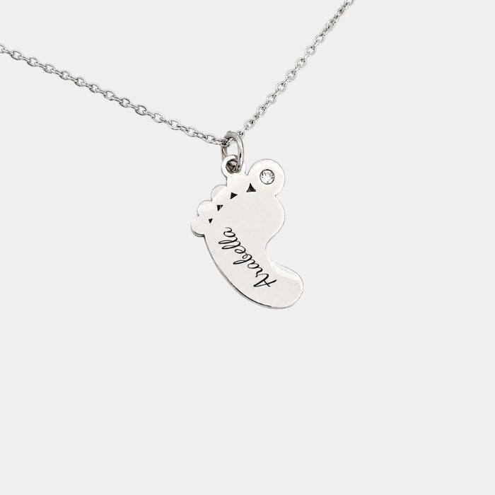 MAMIA SILVER PERSONALISED BABY FOOT NECKLACE (READY IN 3 DAYS)