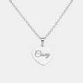CASEY SILVER PERSONALISED HEART NECKLACE (READY IN 3 DAYS)