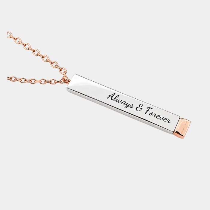 CHANEL ROSE GOLD AND SILVER PERSONALISED NECKLACE (READY IN 3 DAYS)