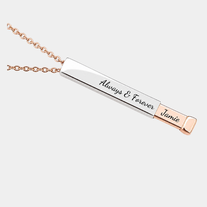 CHANEL ROSE GOLD AND SILVER PERSONALISED NECKLACE (READY IN 3 DAYS)