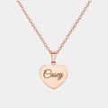 CASEY PERSONALISED ROSE GOLD HEART NECKLACE (READY IN 3 DAYS)