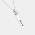 BELLA PERSONALISED SILVER BAR NECKLACE WITH OPTIONAL BIRTHSTONE (READY IN 3 DAYS)