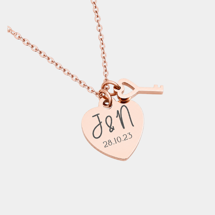 KEYARA PERSONALISED ROSE GOLD NECKLACE (READY IN 3 DAYS)