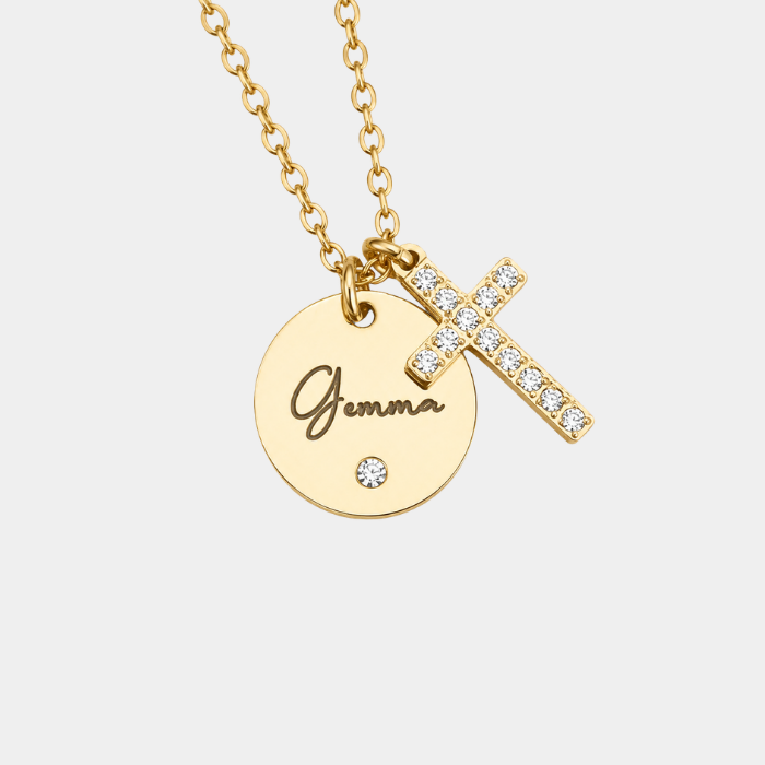 FAITH PERSONALISED CROSS NECKLACE (READY IN 3 DAYS)