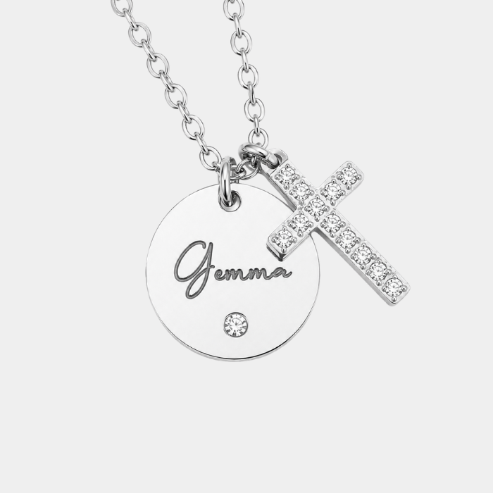 FAITH PERSONALISED CROSS NECKLACE (READY IN 3 DAYS)