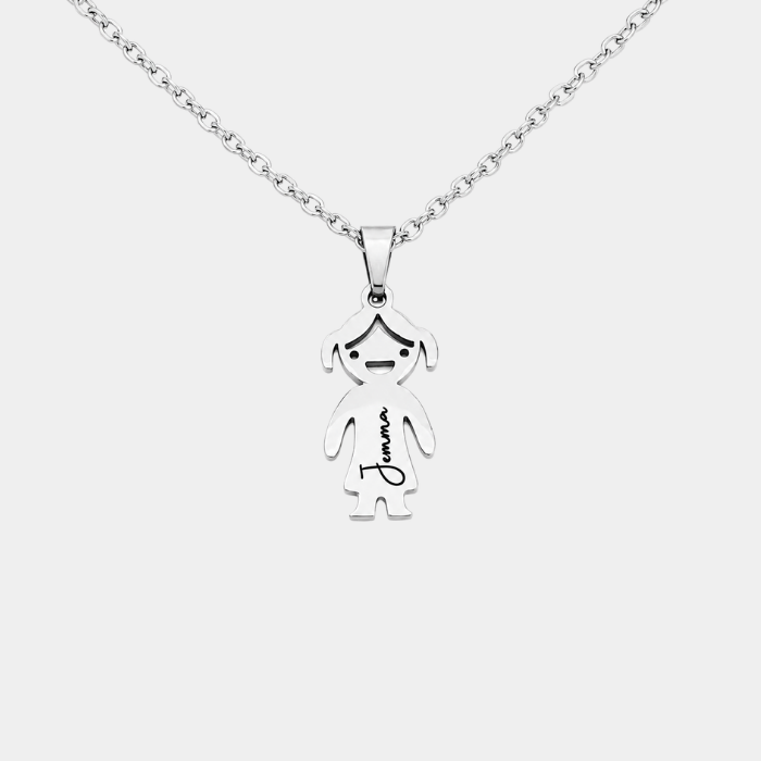 MIA PERSONALISED GIRL OR BOY SILVER PENDANT NECKLACE (READY IN 3 DAYS)