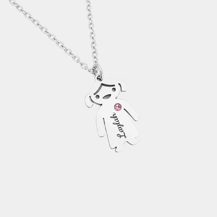 MAYA PERSONALISED GIRL SILVER NECKLACE (READY IN 3 DAYS)