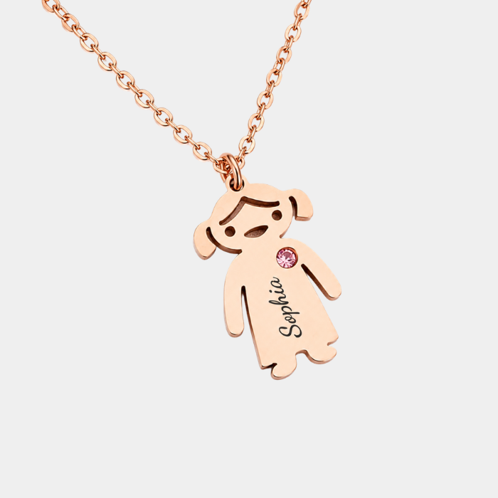 MAYA PERSONALISED GIRL ROSE GOLD NECKLACE (READY IN 3 DAYS)