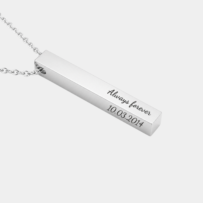 MILANI SILVER PERSONALISED BAR NECKLACE (READY IN 3 DAYS)