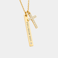 SHILOH PERSONALISED DAINTY BAR CROSS NECKLACE (READY IN 3 DAYS)