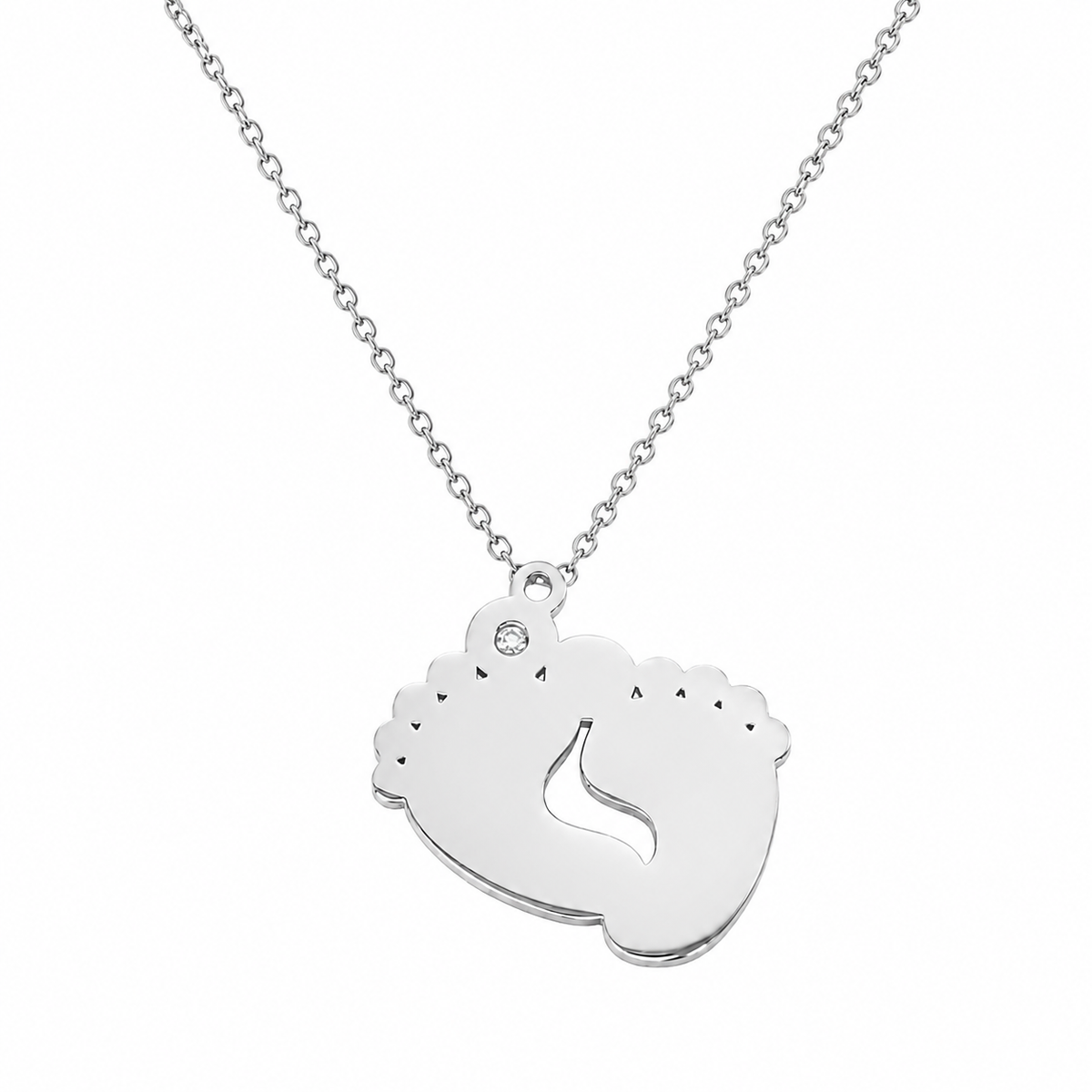 SILVER PERSONALISED FOOTPRINT NECKLACE (READY IN 3 DAYS)