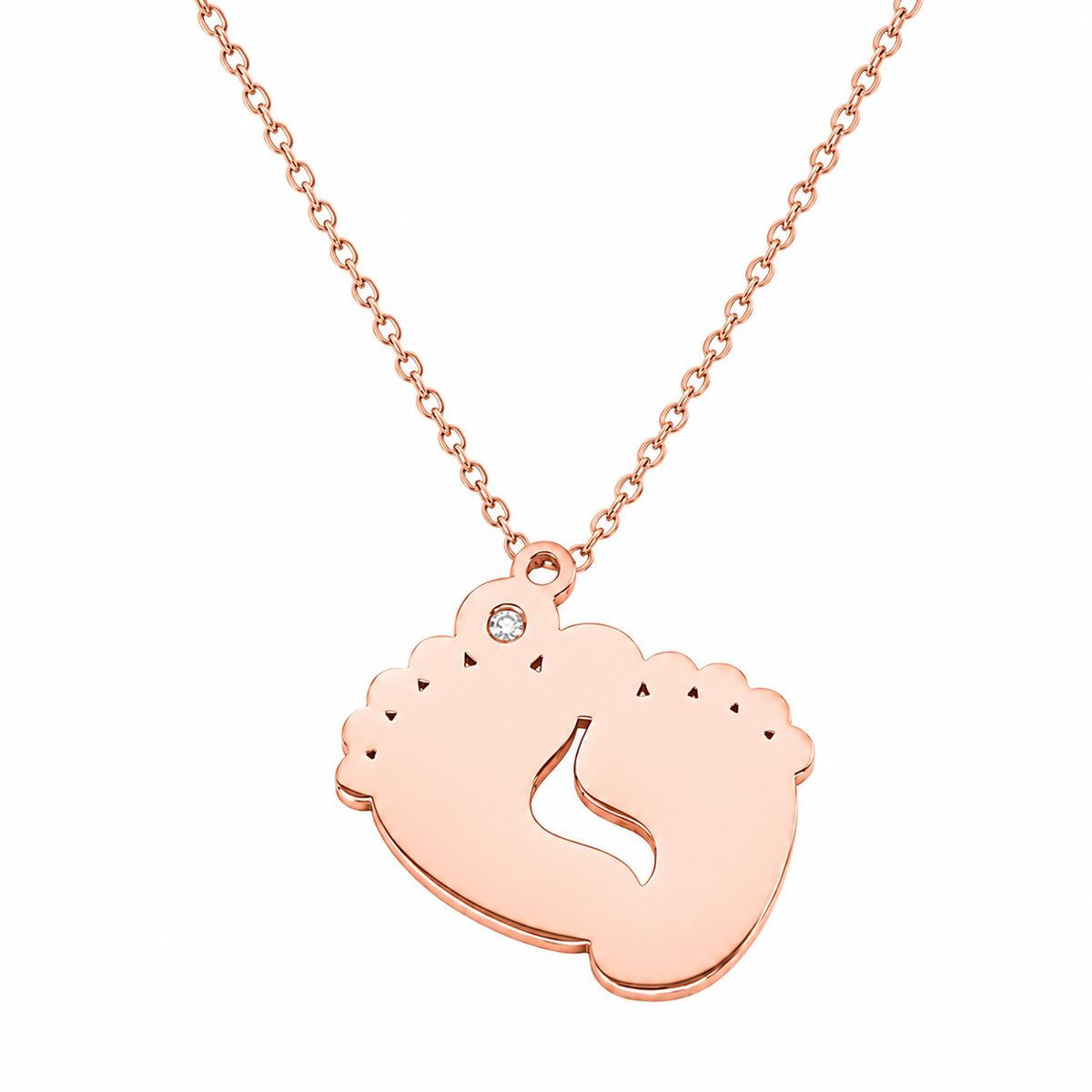 ROSE GOLD PERSONALISED FOOTPRINT NECKLACE (READY IN 3 DAYS)
