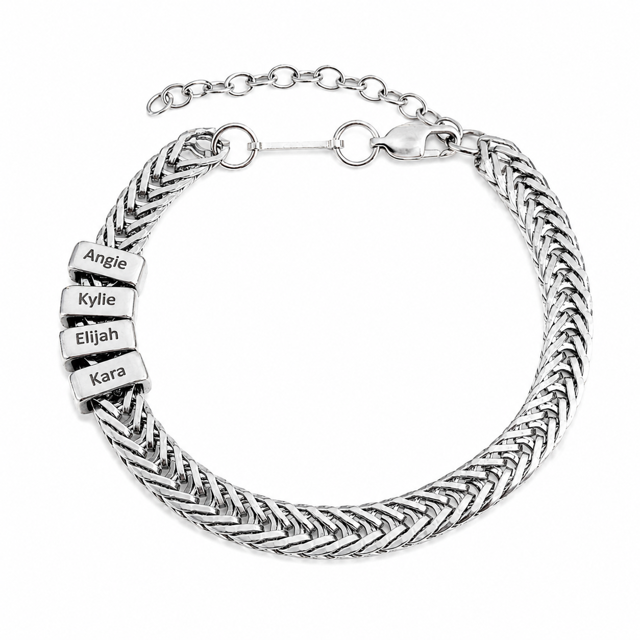 SILVER MENS PERSONALISED BRACELET (READY IN 3 DAYS)