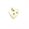 Personalized Gold Crystal Heart, Water & Tarnish Proof, Size: 12mm (READY IN 3 DAYS)