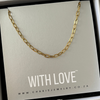 Gold Paperclip charm necklace