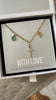 My Story Necklace with Cross, Initial and Birthstone Tarnish proof, Adjustable