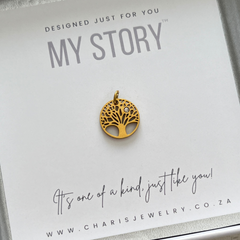 Gold CZ Tree Dangle for build my story charms