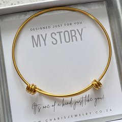 Gold charm bangle for build my story charms