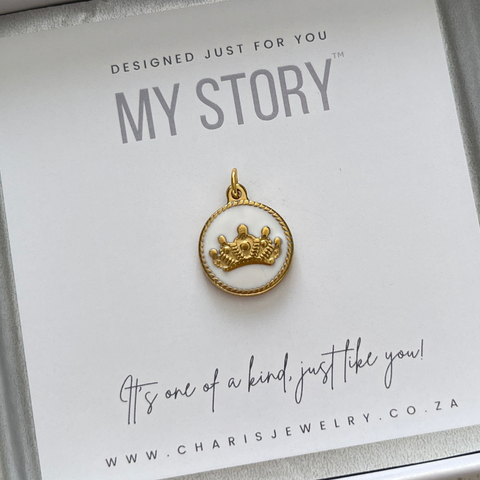 Crown Charm Dangle, Gold Water & Tarnish Proof