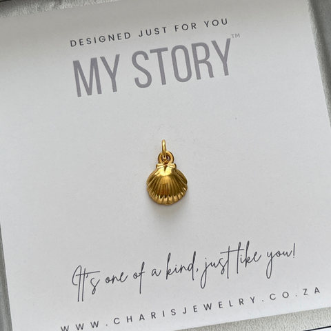 Shell Charm Dangle, Gold Water & Tarnish Proof