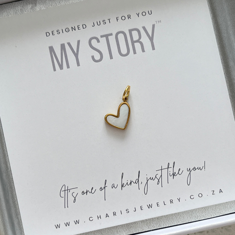 Mini Heart Shell Dangle, Gold Water & Tarnish Proof, Size 8mm