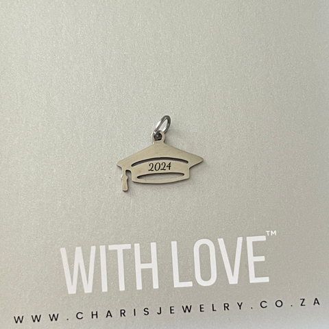 Personalized Graduation Dangle Silver Tarnish Proof, Size 11.5mm