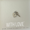 Heart Lock and Key Dangle Silver Tarnish Proof, Size 12mm