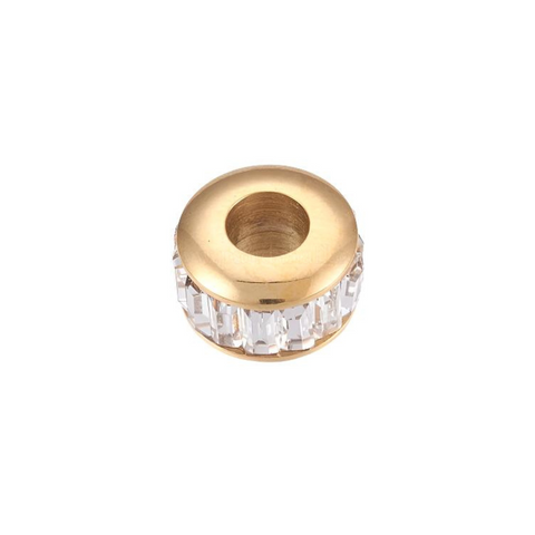 Charis Love Story European Single Charm Bead, Gold Stainless Steel