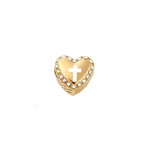Charis Love Story European Single Charm Bead, Gold Stainless Steel (Purchase on Back Order 2-3 weeks)