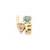 Gold European charm bead Love