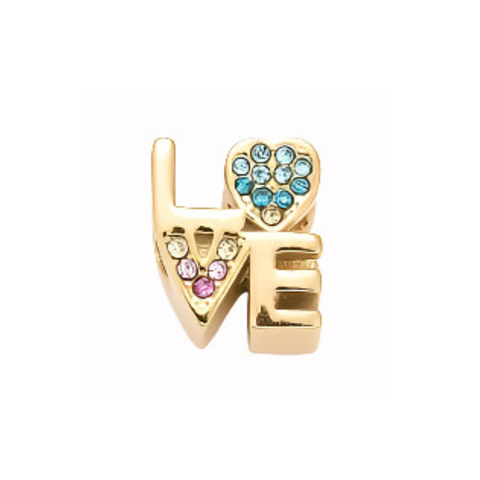 Love European Charm, Gold Stainless Steel