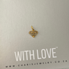 Diamond Charm Dangle, Gold Water & Tarnish Proof, Mini Size 8.5mm