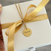 Gemma Personalized Necklace, Gold Stainless Steel, Size: 15mm on 45cm chain